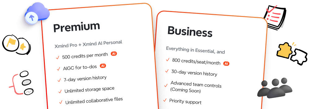 Xmind new pricing - flexible plans for individuals and teams